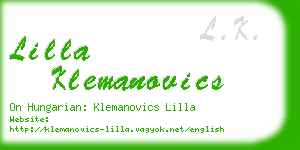 lilla klemanovics business card